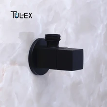 TULEX черный запорный клапан Кран угловой клапан латунный переключающий туалетный клапан насадка для душа соединитель твердая латунь Attachement на кран