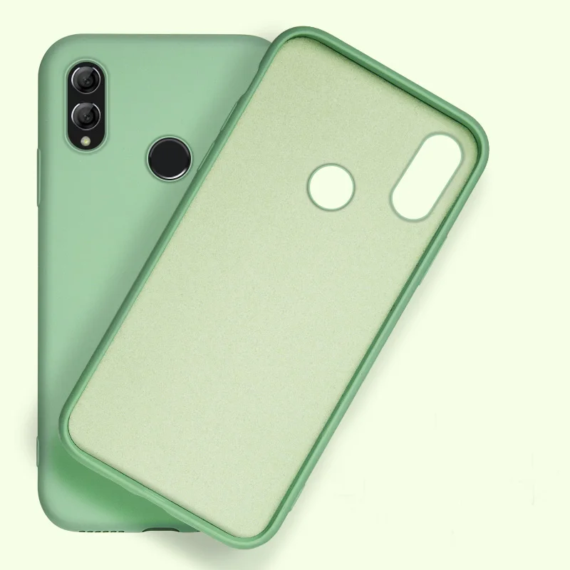 Green Чехол для huawei Honor 10 lite 9 lite светильник 8x мягкий жидкий силиконовый защитный чехол бампер на honer 10 lite 9 lite 8x8 - Цвет: Green
