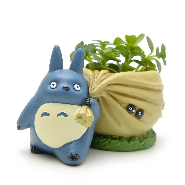 Кавайный цветочный горшок Bulbasaur суккулентный горшок для растений милый зеленый цветочный горшок с отверстием милый мини-рюкзак из смолы цветочный горшок