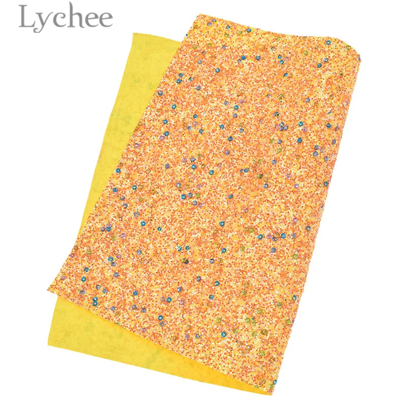 Lychee Life 29x21cm A4 Stripe Sequins PU Fabric High Quality Sewing Synthetic Leather DIY Material For Handbag Garments | Дом и сад