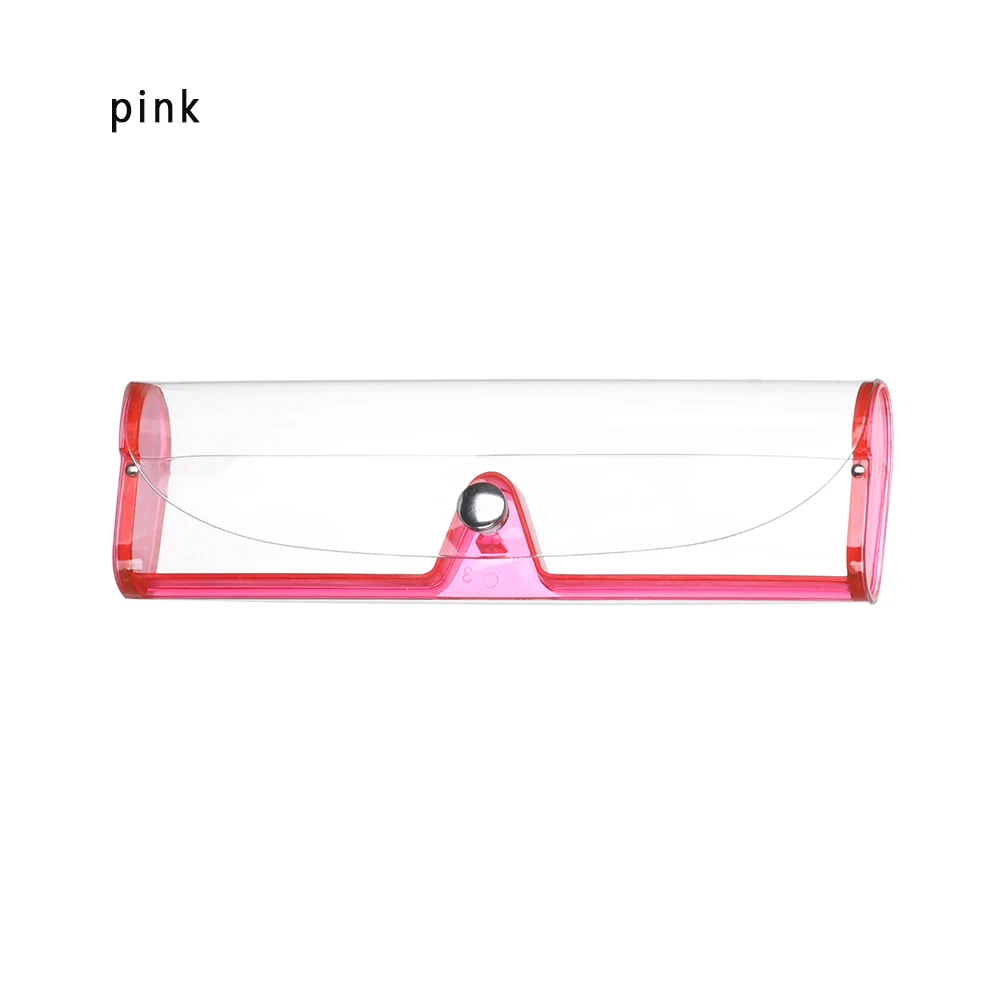 pink Новинка 1 шт Портативные коробки для очков Kawaii очки из ПВХ коробка для милых девушек прозрачный конфетный цвет держатель для очков Чехол для очков - Цвет: pink