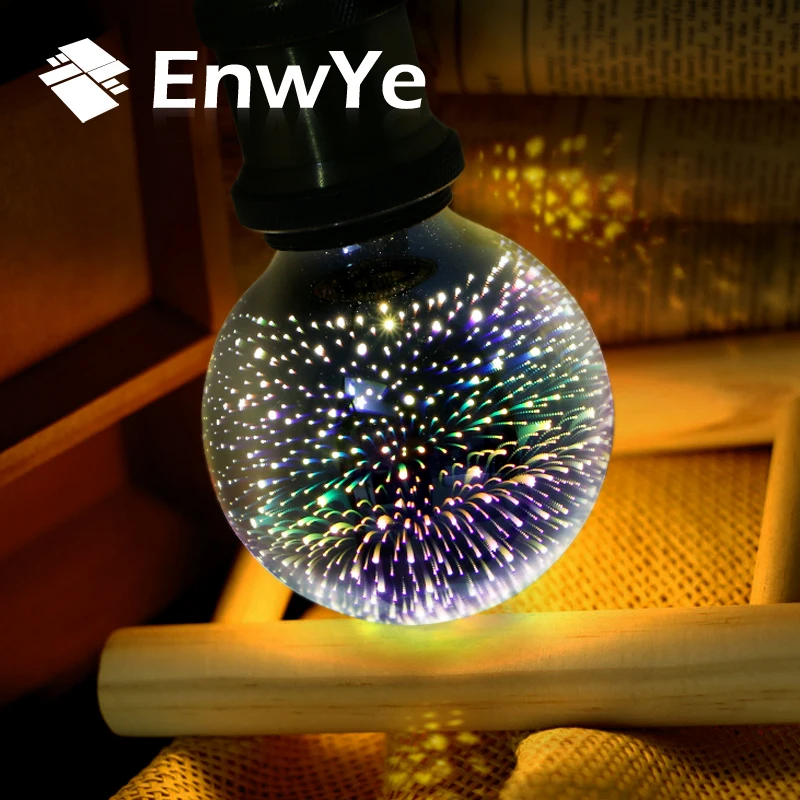 EnwYe светодиодный светильник лампы E27 3D светодиодные украшения 110 В 220 праздничные s