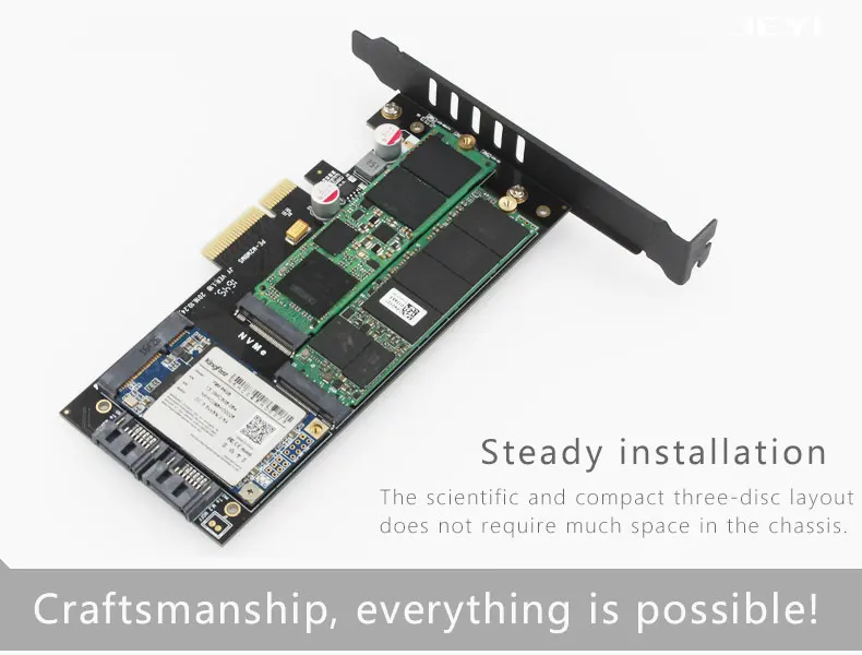 JEYI SK16-PRO NVME адаптер NGFF x16 PCI-E3 полная скорость M.2 2280 алюминиевый лист теплопроводность силиконовая пластина-вентилятор охлаждения SSD