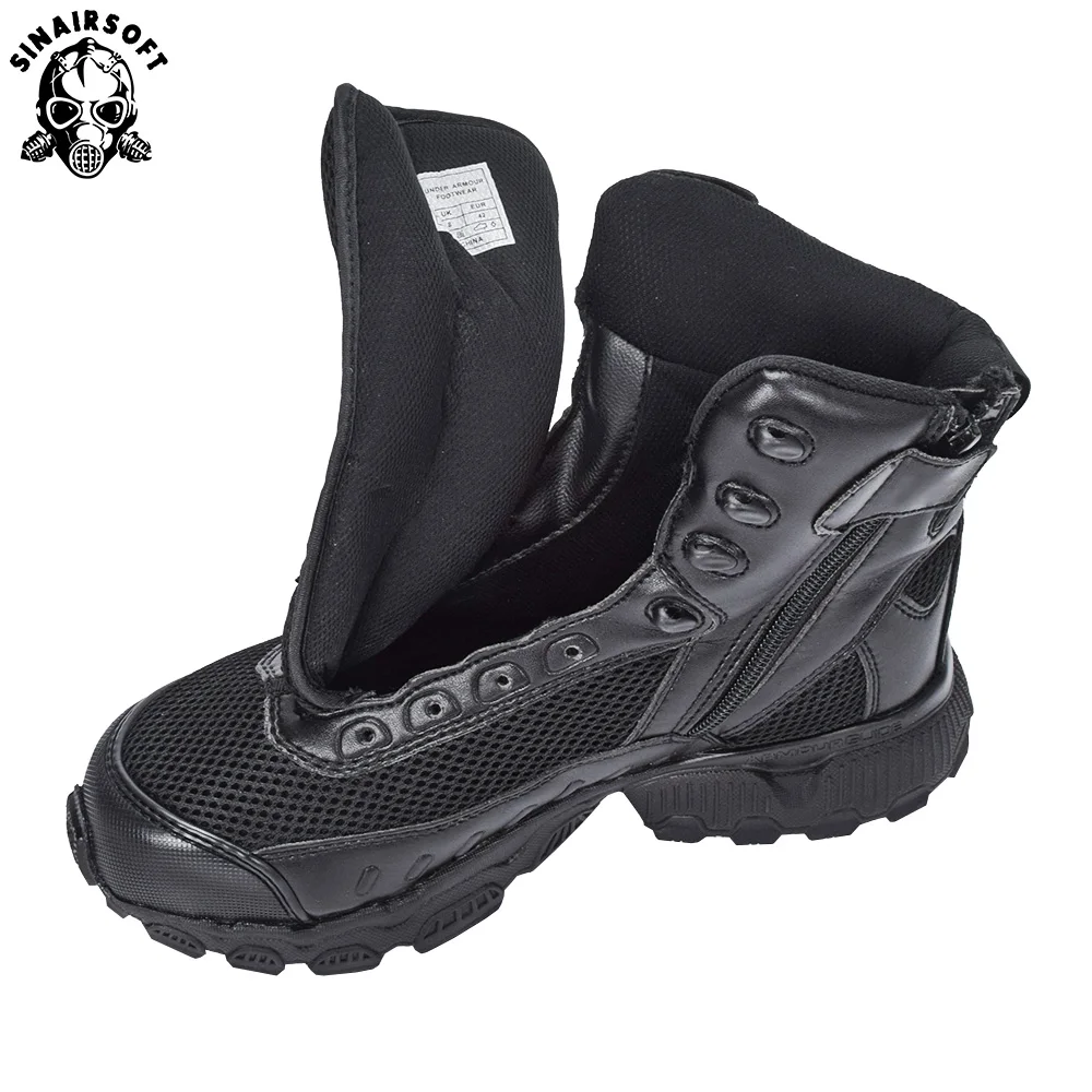 SINAIRSOFT Genuine Leather Outdoor Sport Army Men's Tactical Boots Camo Male Combat winter sneak Military Boots Hiking Shoes