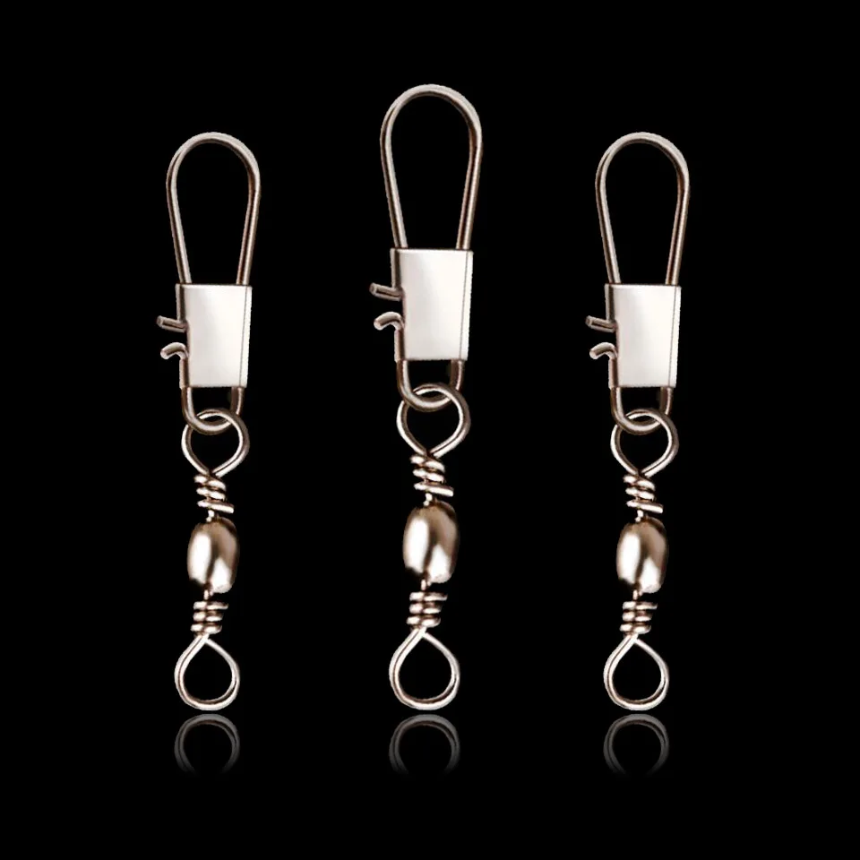 50 шт. Вертлюги лески разъемы прокатный поворотные рыболовные приманки