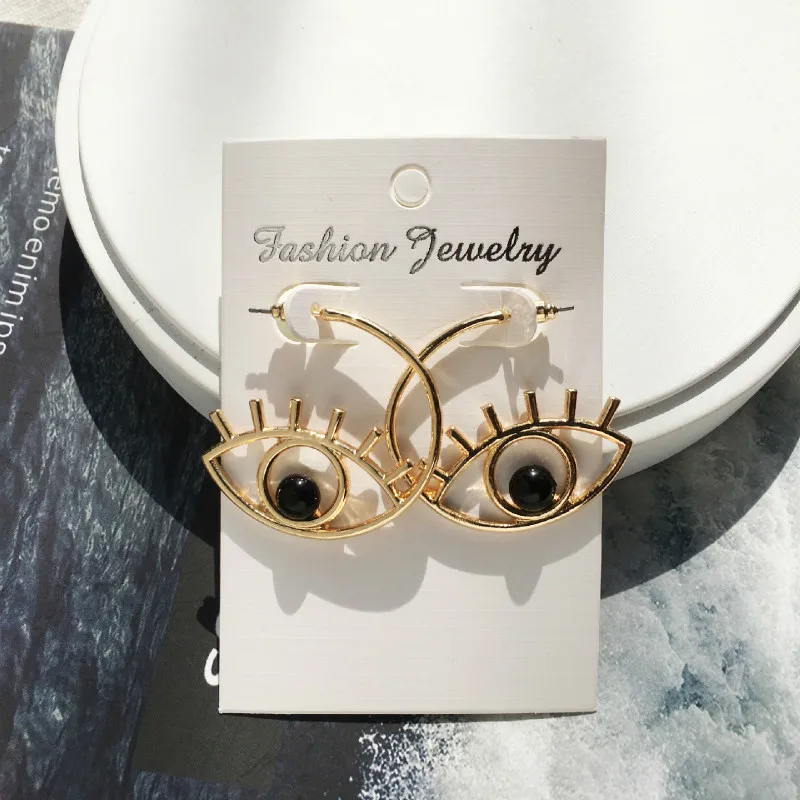Europe &amp America Style Eyes Shape Earrings Personality Big Stud Women Fashion Jewelry Oorbellen Brincos Earring Gifts | Украшения и