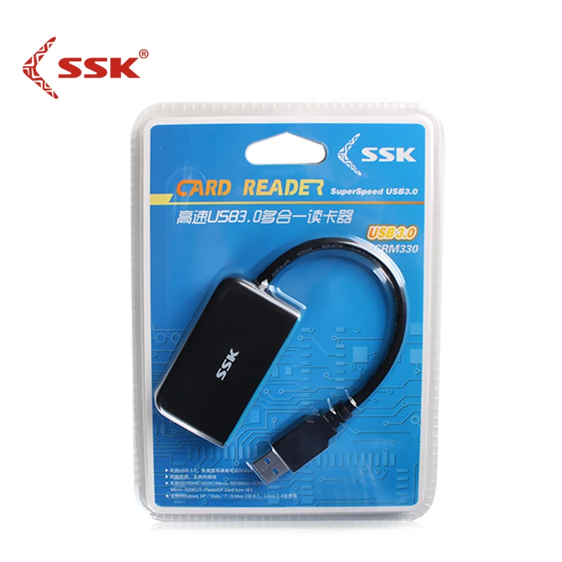 Устройство для чтения карт SSK SCRM330 с поддержкой SD/TF/CF все в 1 USB3.0 суперскоростным