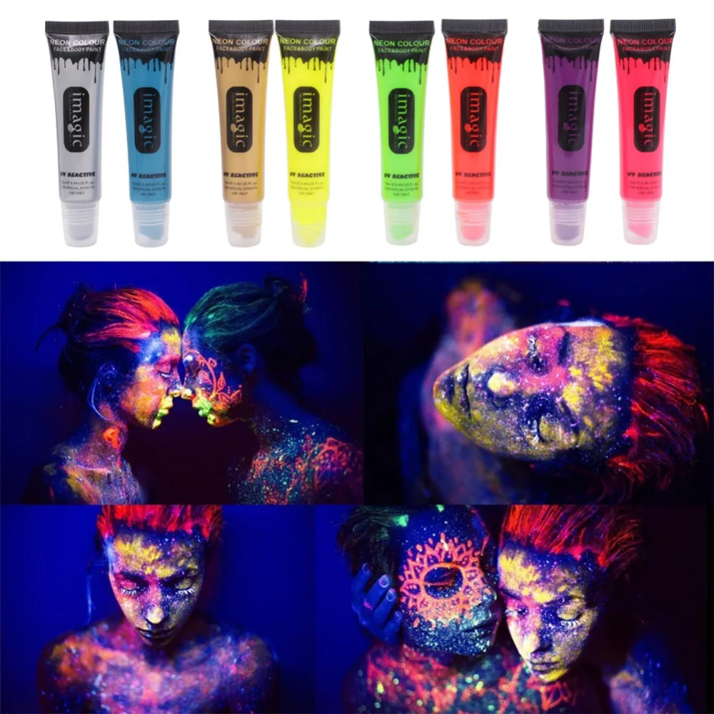 IMAGIC Хэллоуин мерцание макияж UV реактивный быстро Исчезающие тату временные Run
