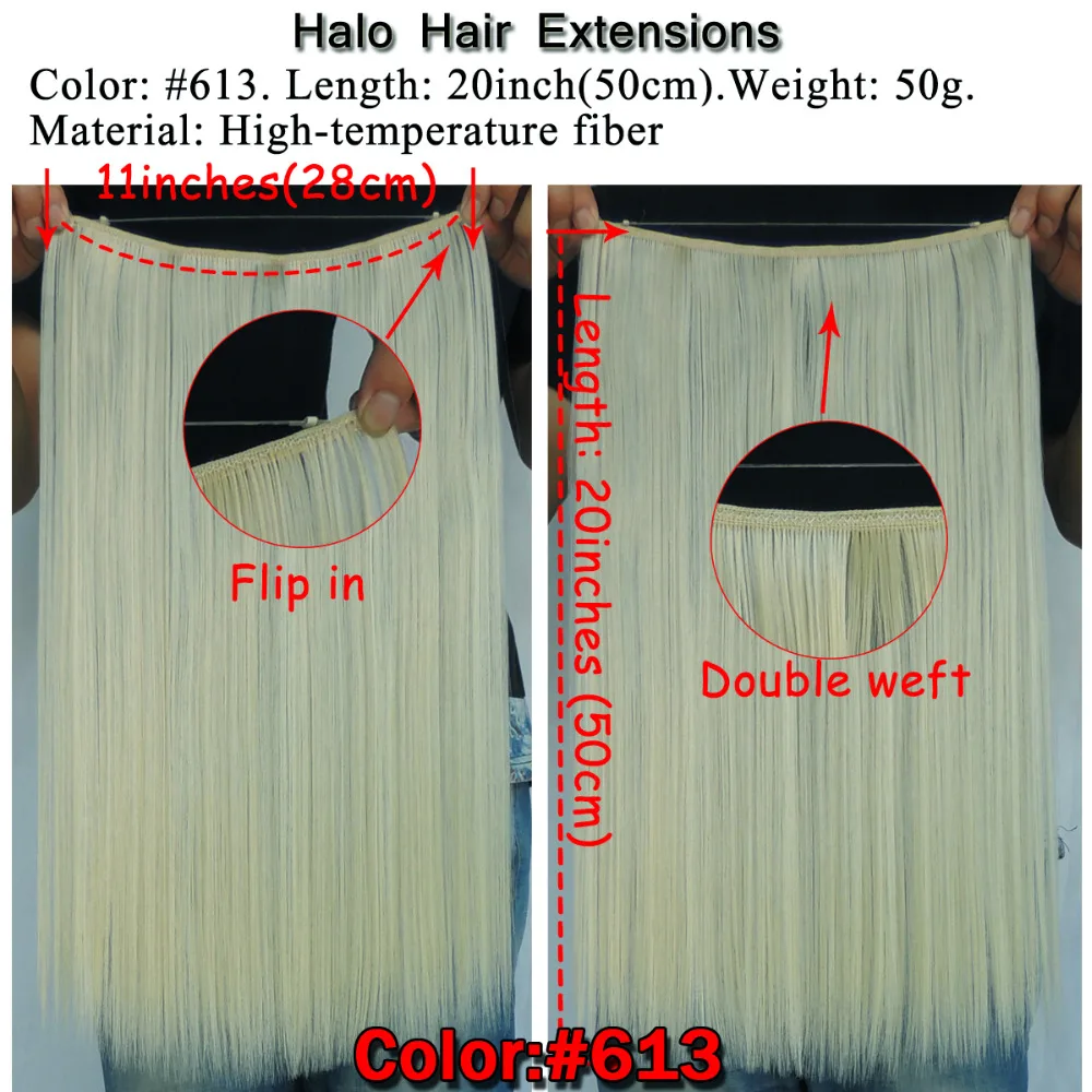 Ysz5050/1 p Xi. rocks синтетические цвета парики Halo эластичная веревка наращивание волос вокруг головы прямые вшитые в плетение двойной уток парик