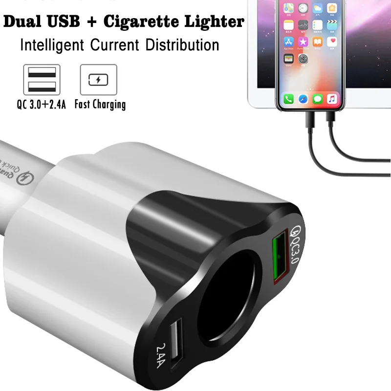 USB Автомобильное зарядное устройство Быстрая зарядка 3 0 быстрое прикуриватель QC