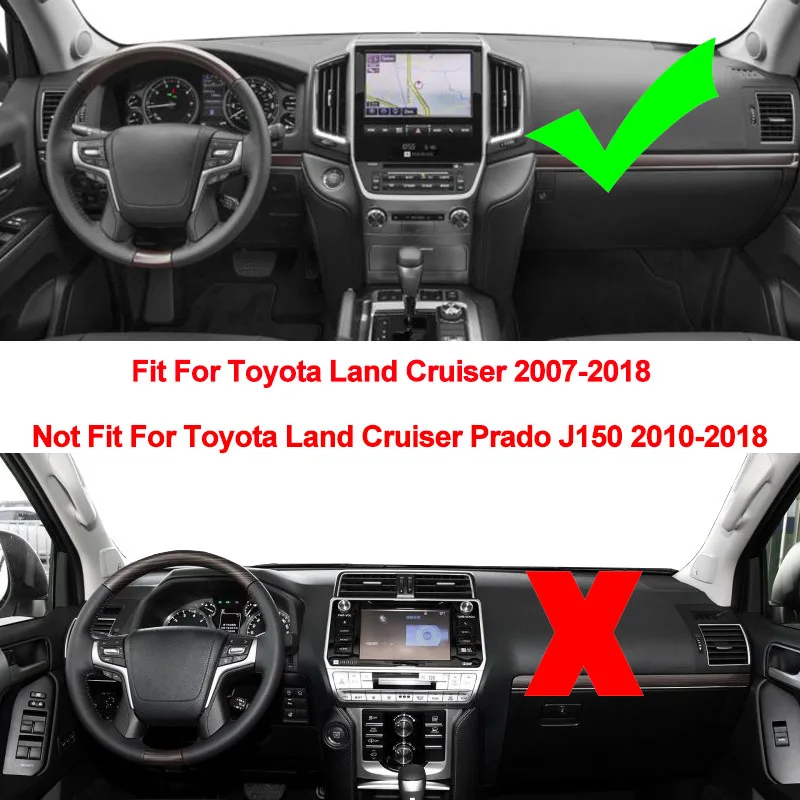 Силиконовый коврик TAIJS для приборной панели Toyota Land Cruiser J200 2008 2009 2010 2011 2012 - 2016 2017 2018