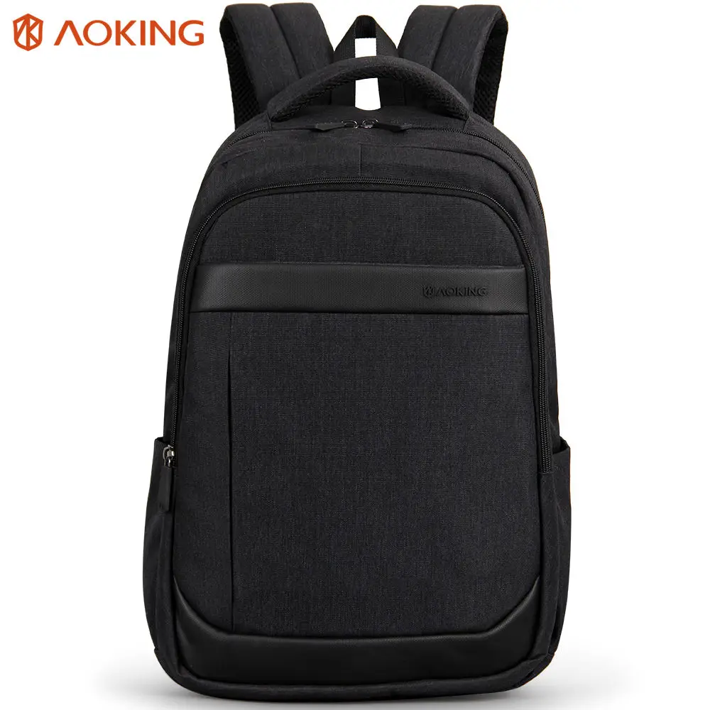 Aoking мужские рюкзаки бизнес досуг Mochila для ноутбука тетрадь компьютер квадратные сумки мужской рюкзак школьный рюкзак - Цвет: Black