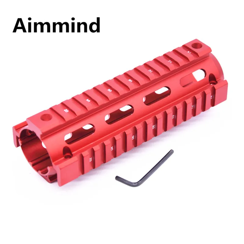 6 7 Red Inch AR 15 M4 Handguard карбин RIS Quad Rail Picatinny с 4 отверстиями тактическое снаряжение для