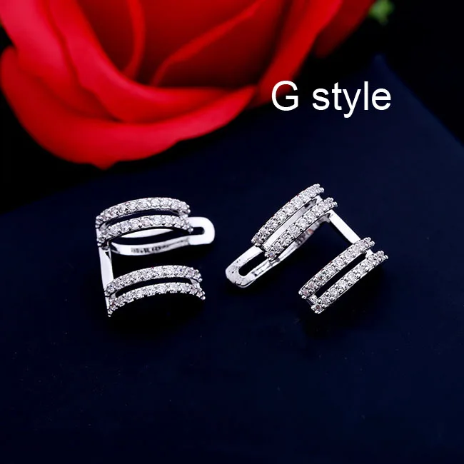 G style Красивые серьги-каффы для ушей с маленькими шариками и бантом, серьги-Клипсы из кубического циркония ААА, серьги-хрящи, Женские Ювелирные аксессуары - Окраска металла: G style