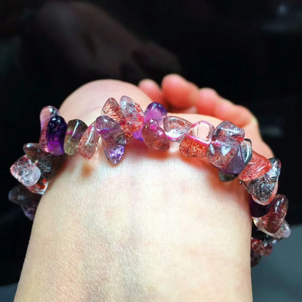 Высококачественный натуральный кварцевый кристалл Super Seven Lepidocrocite нестандартные