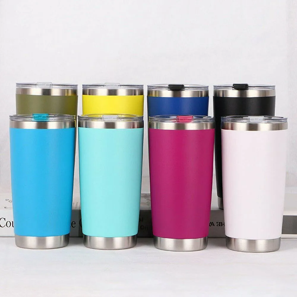 600ml/20oz Stainless Steel Tumbler Vacuum Double Wall Insulation Travel Mug Cold Preservation Coffee Cup | Дом и сад