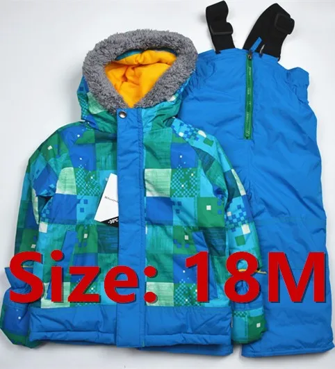 Bib child 18 Новое Full-30 толстый детский лыжный костюм комплект утолщение Водонепроницаемый мужской женский морозостойкий Верхняя одежда с защитой от ветра, костюм-двойка - Цвет: Bib child 18