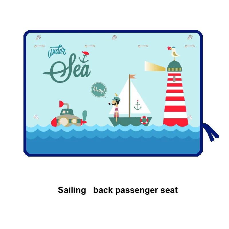 Sailing Back seat Милый мультяшный магнитный автомобильный солнцезащитный козырек на боковое окно, занавески, регулируемые авто окна, солнцезащитный козырек, стильный рисунок с животными, жалюзи, чехлы - Цвет: Sailing Back seat