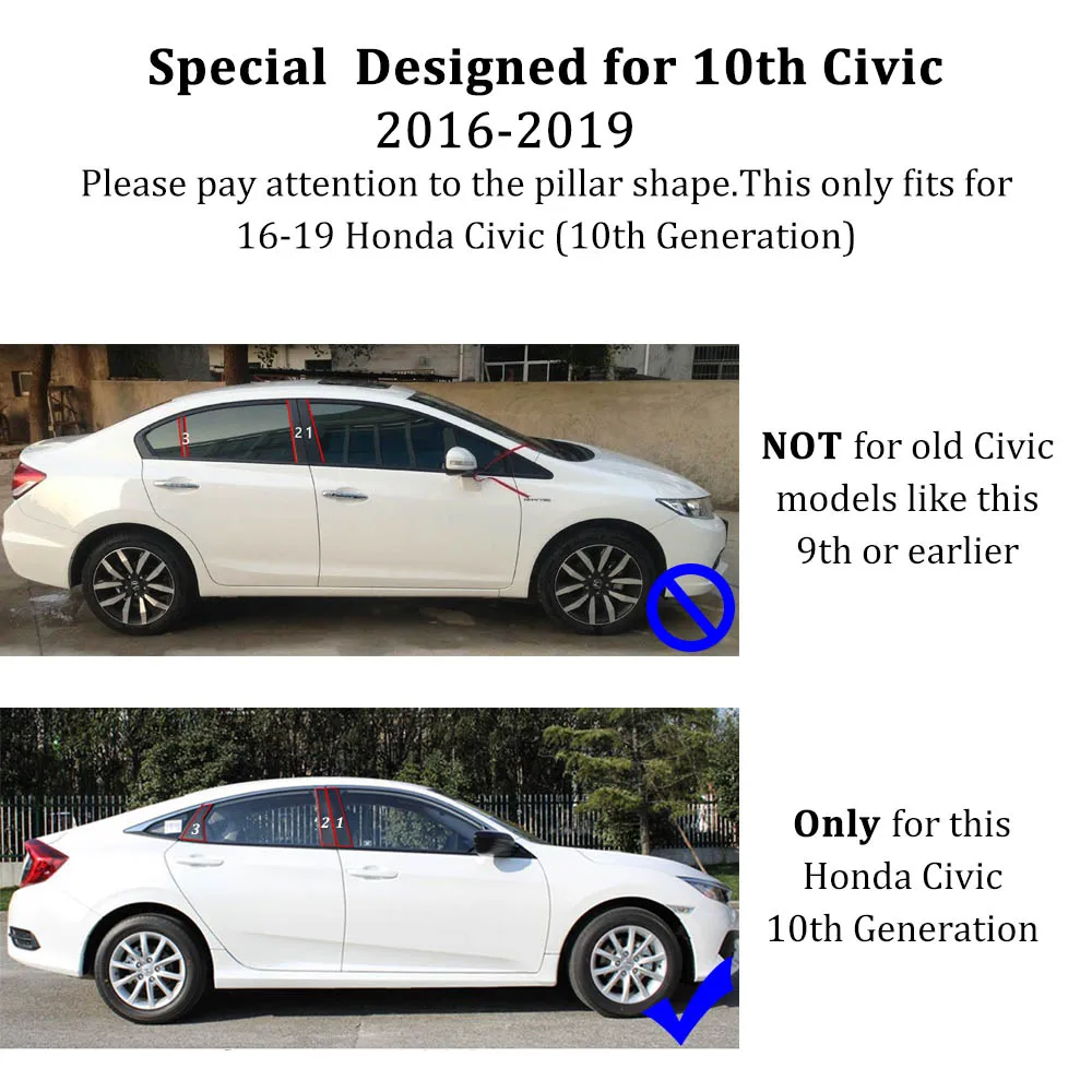 Buendeer для Honda Civic 10 поколения эксклюзивная версия седана тип R хэтчбека 2016 2019 черная