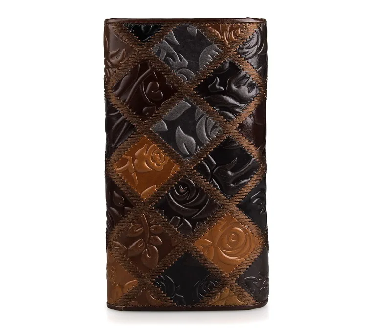 Хит продаж Женский кошелек из натуральной кожи с цветочным узором уникальный