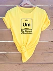 Ум элемент путаницы футболка Таблица элементов футболки элемент Um Off одежда рубашка Science Shirtswomen одежда