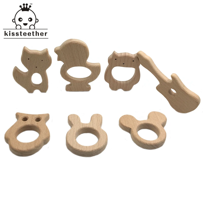 Mordedor org&aacute;nico de madera para beb&eacute;, mordedor Natural para beb&eacute;, juguete de agarre para lactancia, mordedor para beb&eacute; reci&eacute;n nacido, regalo-0