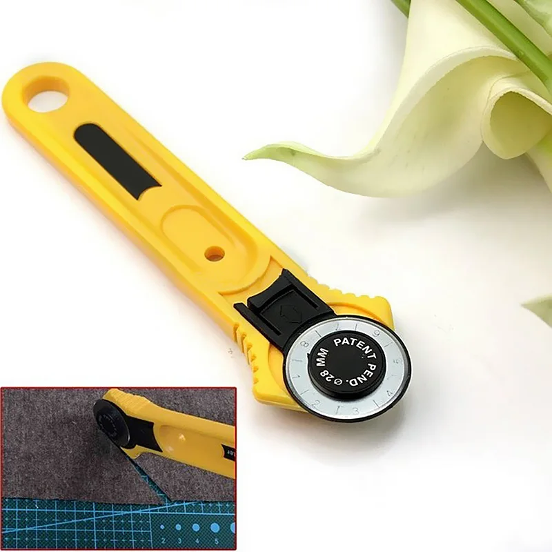 

28mm Circular Cut Yellow Rotary Cutter Blade Patchwork Fabric Leather Craft Sewing Tools QP2