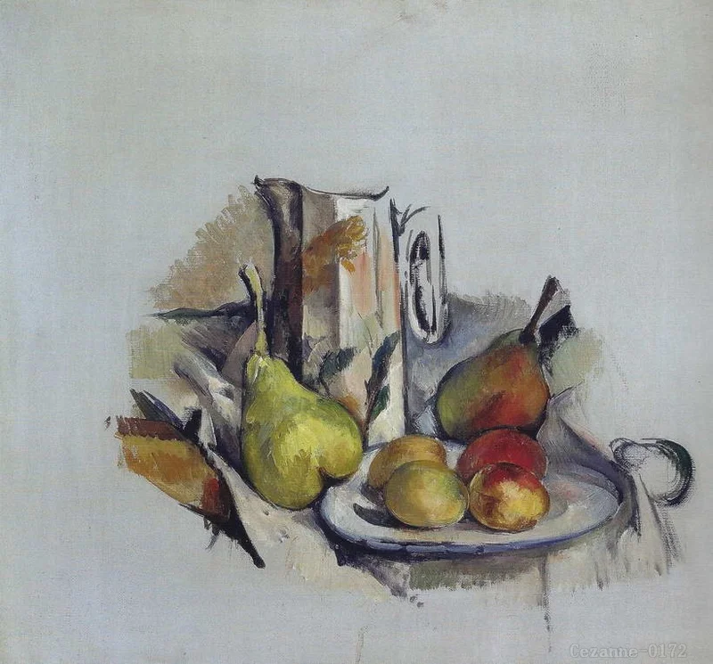 Paul Cezanne Картина на холсте с изображением фруктов и кувшина для гостиной высокое