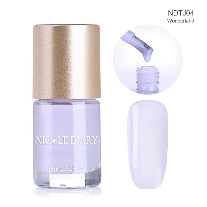 NDTJ04 NICOLE DIARY 9 мл Прозрачный Желейный лак для ногтей на масляной основе лак для ногтей маникюрный лак 8 цветов - Цвет: NDTJ04