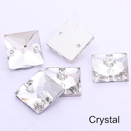 Crystal Квадратный цветной пришить стразы искрящегося цвета Кристалл aб для шитья стразы много Цвета стразы пришивные стразы для свадебное платье B3807 - Цвет: Crystal