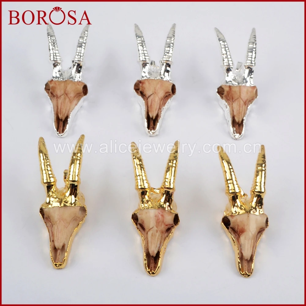 BOROSA новый дизайн Антилопа золотого цвета камедь кулон из бисера для Цепочки и