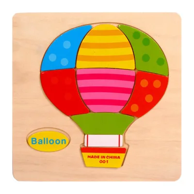 Ballon Деревянная головоломка Монтессори Сортировка математические животные фрукты кирпичи дошкольного обучения обучающая игра малыш головоломки игрушки - Цвет: Ballon