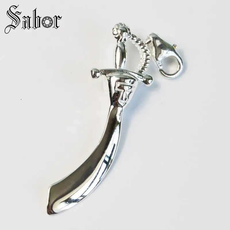 Кулон с пиратским мечом серебряного цвета для мужчин модное ювелирное изделие в