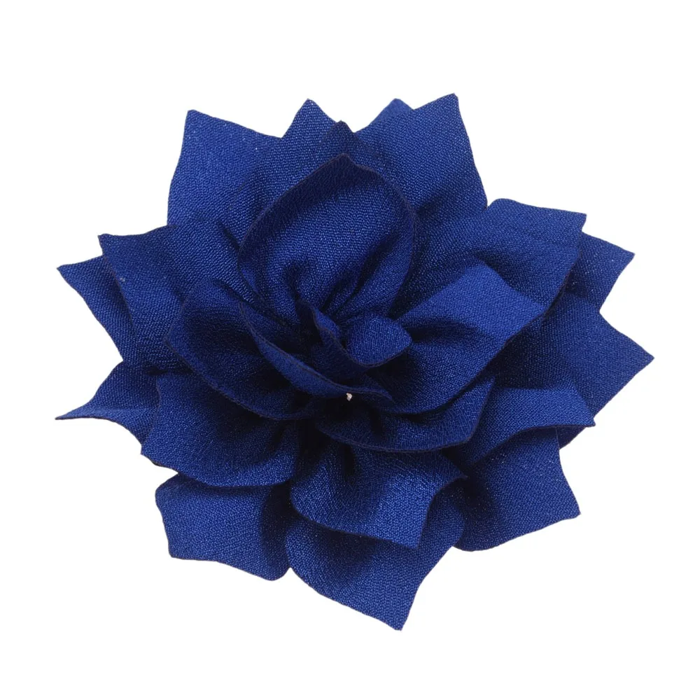 Royal Blue 10 шт. Сатиновые цветы 7,5 см DIY цветы аксессуары модные аксессуары для волос цветок головной убор без заколки для волос банты для волос - Цвет: Royal Blue