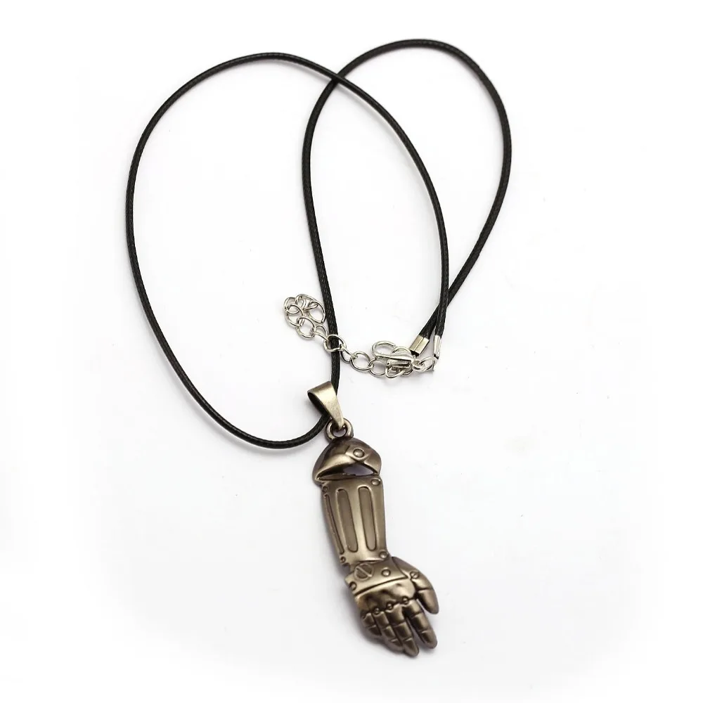 

Fullmetal Alchemist Necklace Edward Steel Arm Metal Pendant Rope Chain Necklaces Women Men Charm Gifts Anime Jewelry