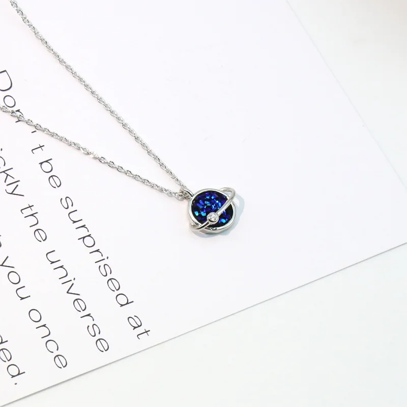 Женское ожерелье из серебра 2019 пробы с подвеской в виде звездного неба|Ожерелья| |