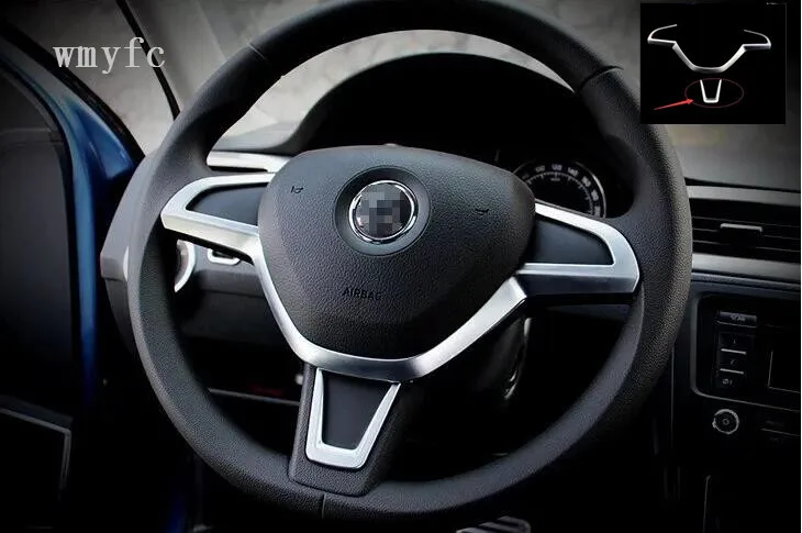 Хромированная наклейка на руль ABS декоративная рамку аксессуары для Skoda Octavia A7 Rapid