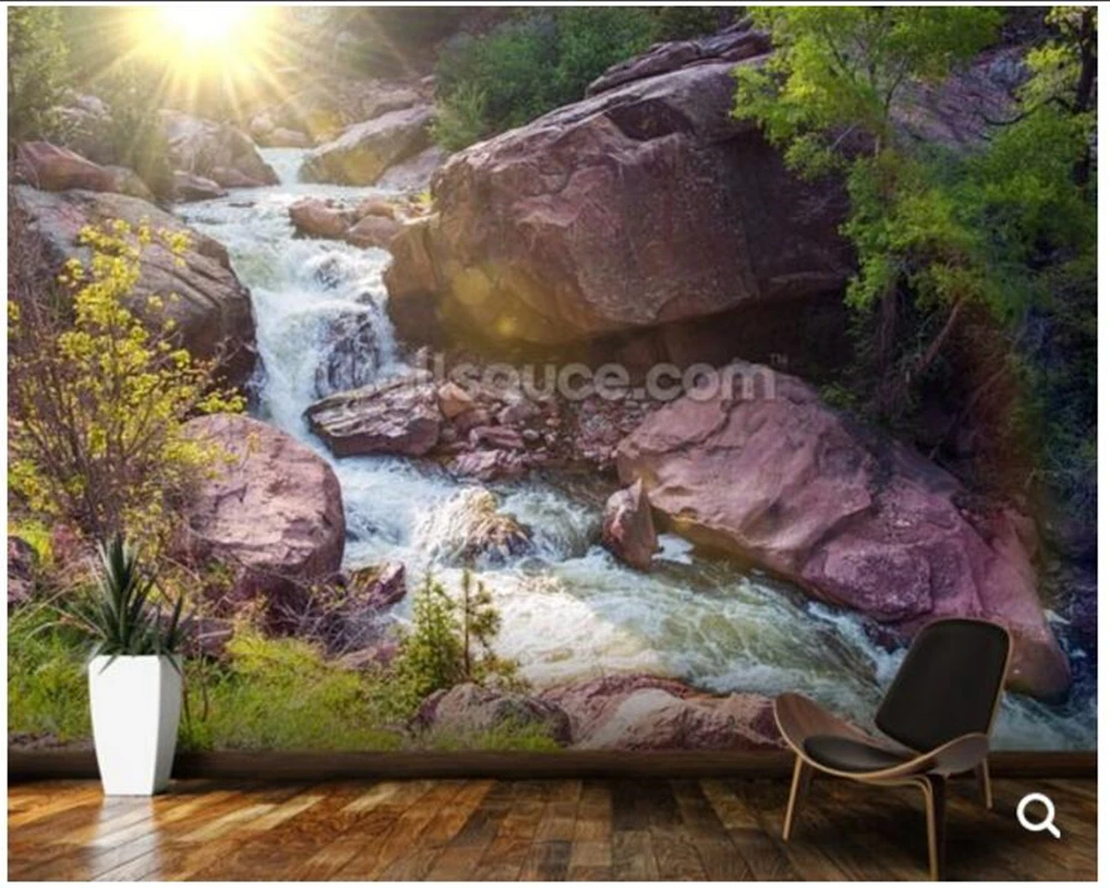 Custom photo wallpaper Beautiful Mountain River natural landscape mural for living room bedroom sofa background | Обустройство дома