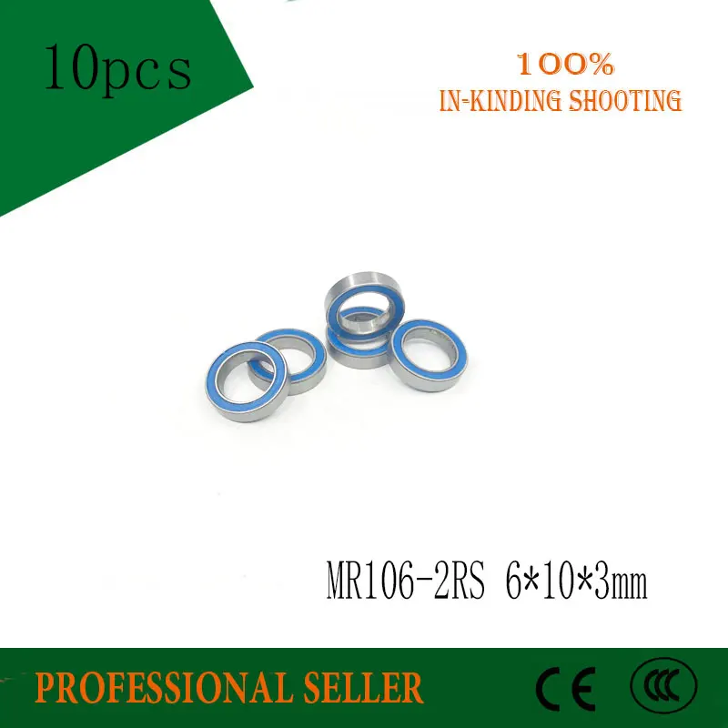 

Подшипник Шариковый радиальный 6x10x3 мм, 10 шт., MR106-2RS MR106RS MR106 L-1060 676 ABEC3