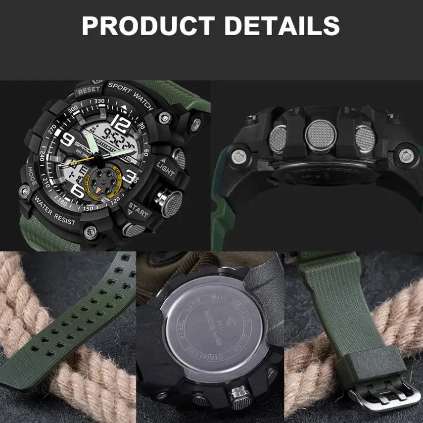 SANDA топ бренды Роскошные красочные модные часы мужские водонепроницаемые