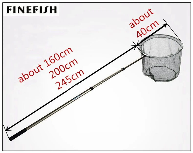 Finefish 200 см 240 285 Складная рыболовная сеть Выдвижная телескопическая удочка из