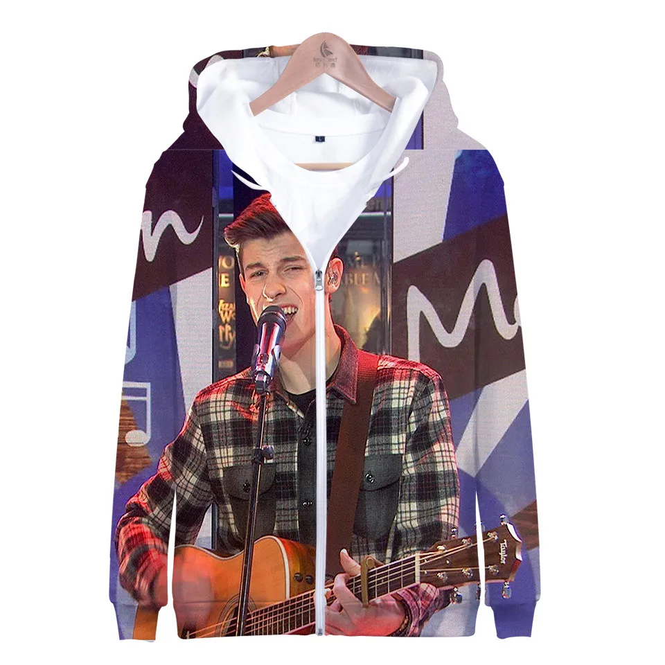 

3D Shawn Mendes hoodies long sleeve zipper hoodie sweatshirt women and men casual clothes hot sale plus size Jacket coat