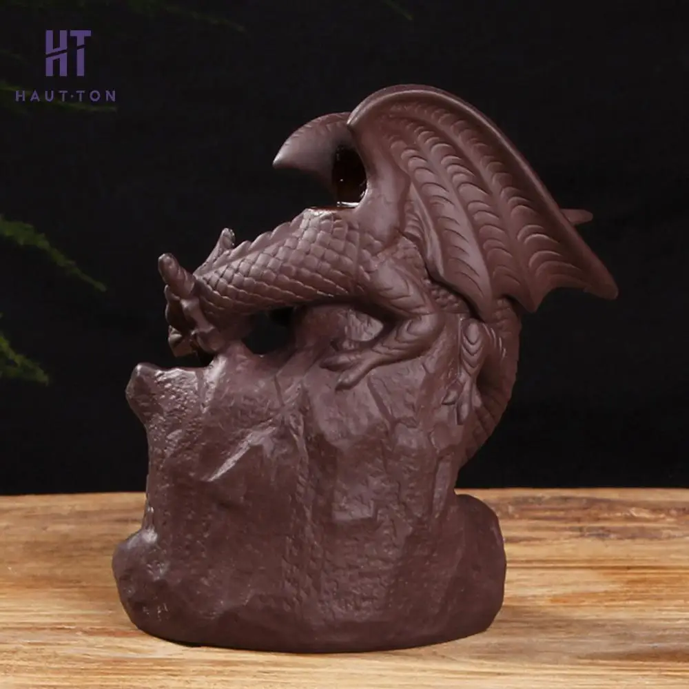 Благоприятный Дракон фиолетовый песок дым обратный Ладан горелки Творческий