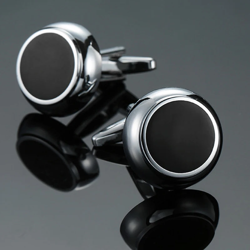 Бесплатная доставка новые круглые черные запонки модные мужские для рубашки