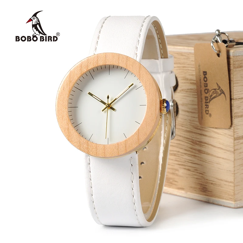 

relogio feminino BOBO BIRD Men and Women Watch Wooden Timepieces Quartz Watch With Wooden Gift Box relojes mujer Accept Logo