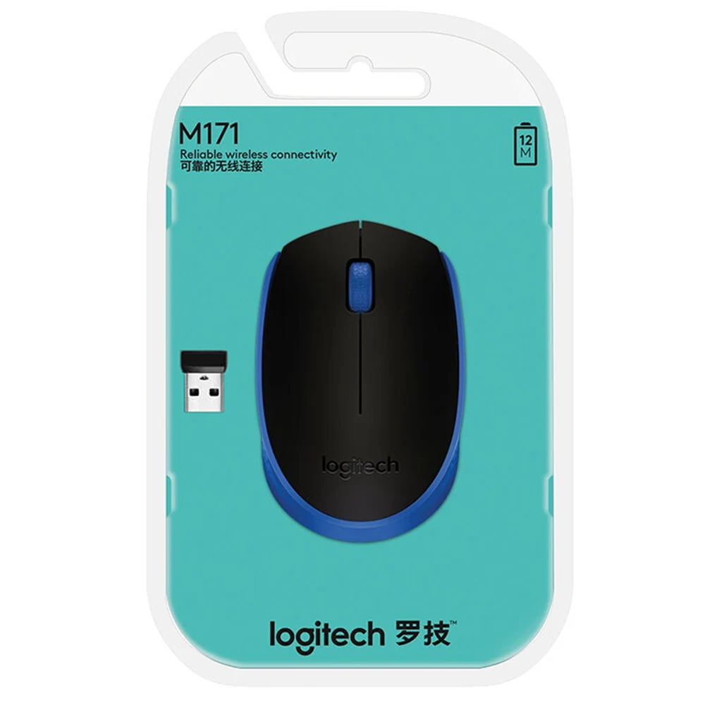 Оригинальная беспроводная мышь logitech M171 2,4G с нано-приемником 1000 dpi для ПК, ноутбука, офисного использования, USB интерфейс Plug and play