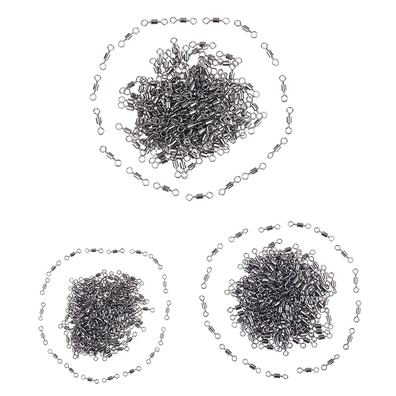 200 шт. рыболовные Вертлюги вертлюжный разъем с шарикоподшипником твердые кольца