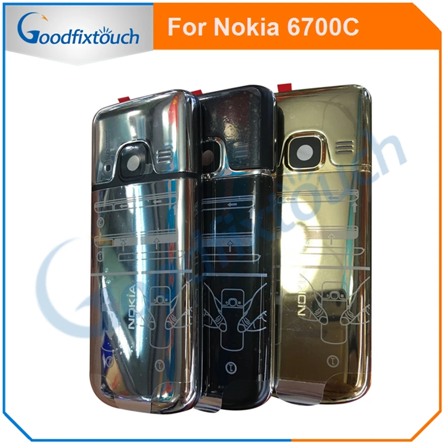 

Задняя крышка для Nokia 6700 Classic 6700C мобильный телефон, корпус батарейного отсека, клавиатура, Золотой Черный Серебряный