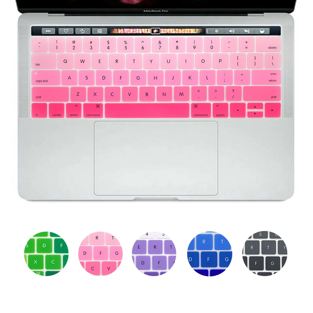 Силиконовая накладка на клавиатуру с градиентом для нового MacBook Pro дисплей Retina 13