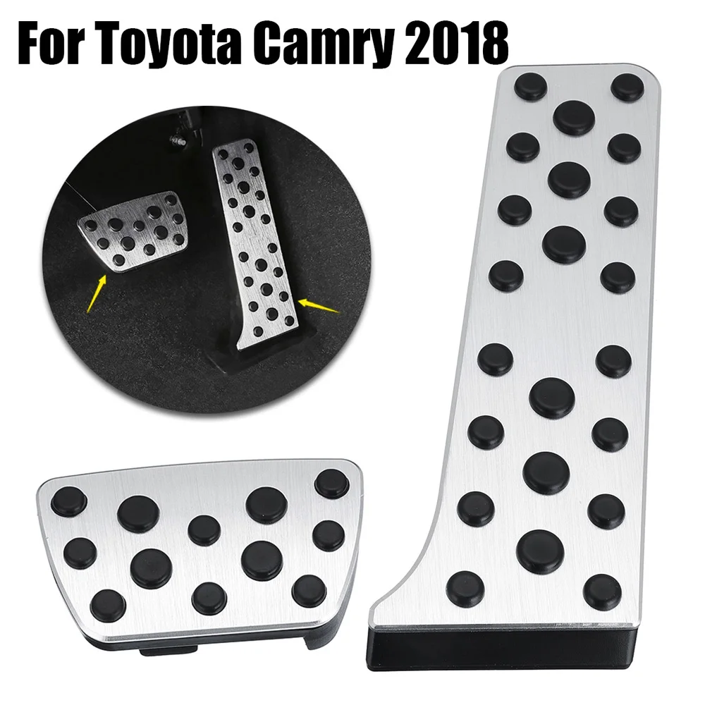 

2pcs/Set Aluminum Interior Accelerator Pedal Cover Trim For Toyota Camry 2018